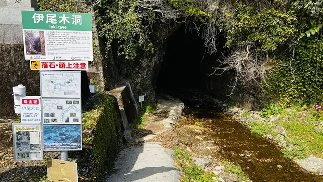 伊尾木洞 注意看板