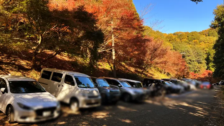 西山興隆寺 紅葉時期の駐車場状況