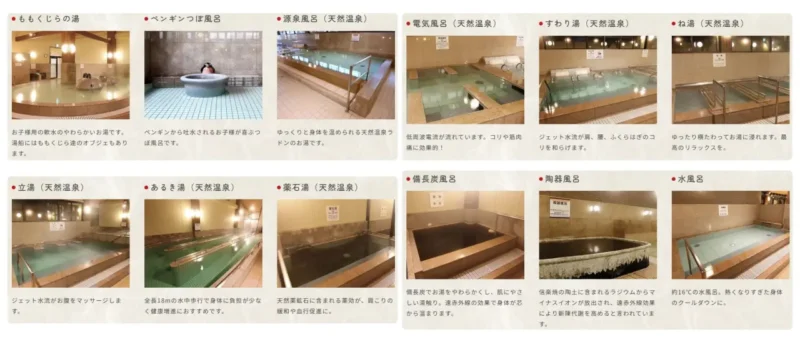 岡山市 大家族の湯 12種類の内風呂