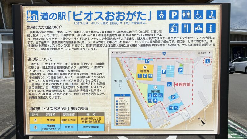 道の駅 ビオスおおがた 施設案内板