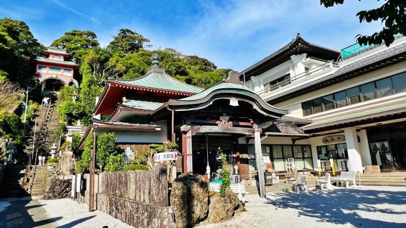 室戸市 「津照寺から見る町と海の風景」 鐘桜門からの景色が最高