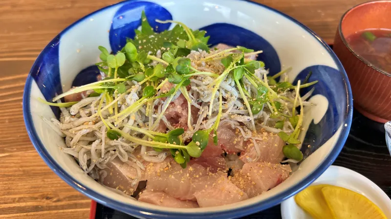 中丸水産 海鮮丼・定食・ラーメンが人気 海を見ながらランチを楽しむ