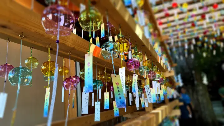 朝峯神社 風鈴の音色が心地良く癒されます。安産子授けパワースポット