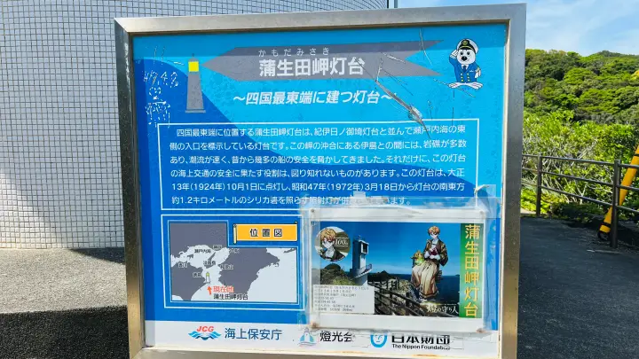 かもだ岬灯台の看板