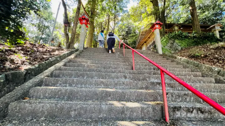 津峯神社 徒歩参拝 階段と手すり