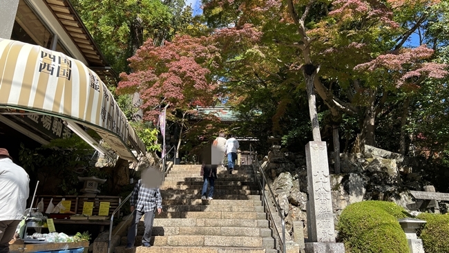 大窪寺の紅葉の見頃、名物の八十八庵で打ち込みうどん 香川県紅葉